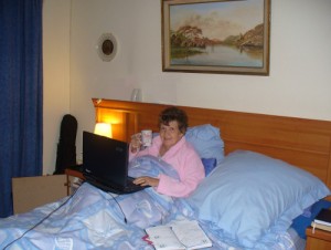 working in bed