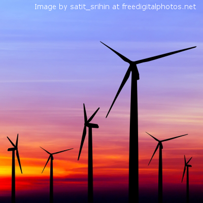 i wind turbine sunset