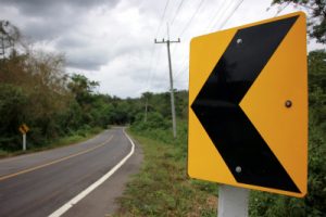 different types of road plan curved road sign